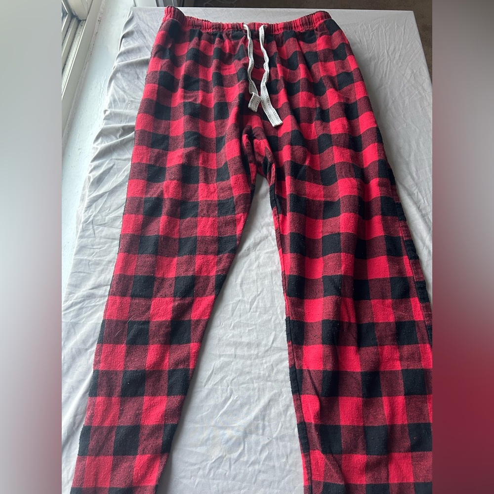 Red and Black Plaid Pajama Pants